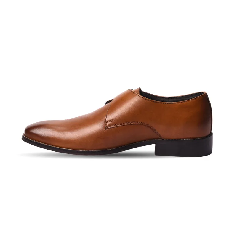 Single strap formal monk shoes