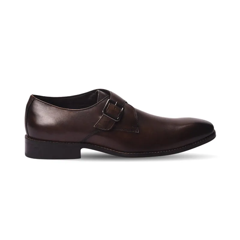 Single strap formal monk shoes