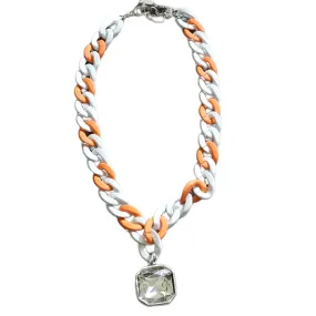 SL Game Day Link Necklace - Orange and White