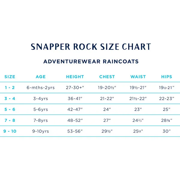 Snapper Rock Navy Peak to Peak Recyclced Waterproof Raincoat