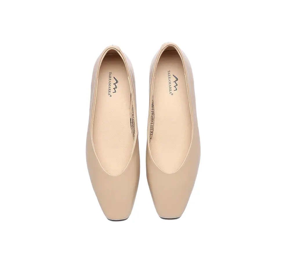 TARRAMARRA Women Ballet Leather Square Toe Flats