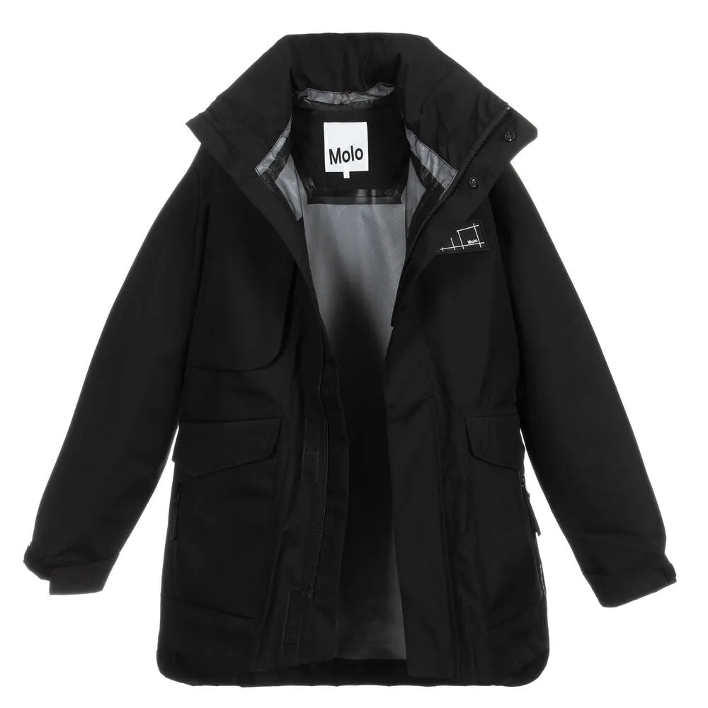 Teen Boys Black Raincoat