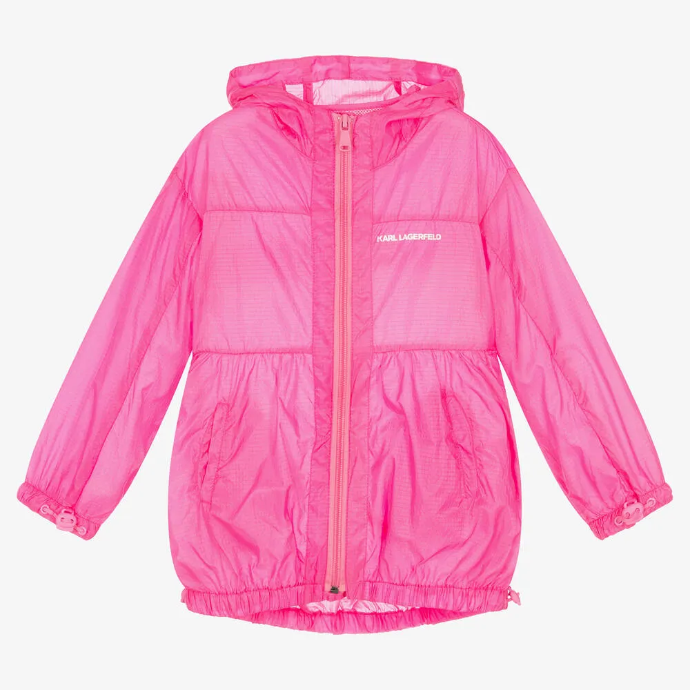 Teen Girls Pink Windcheater Raincoat