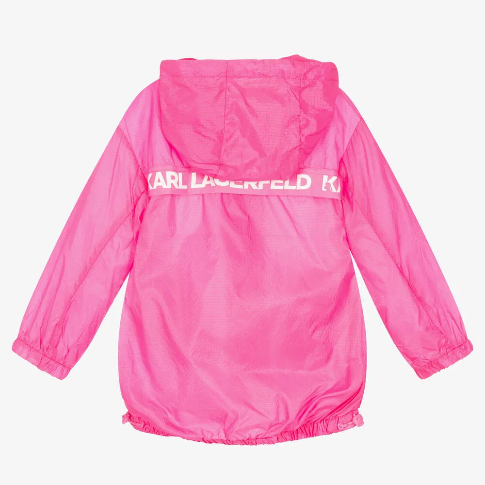 Teen Girls Pink Windcheater Raincoat