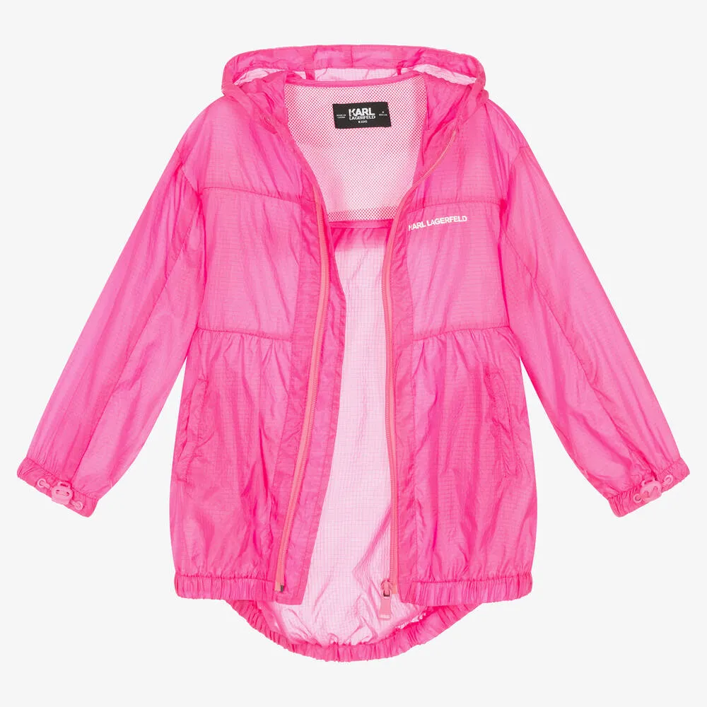 Teen Girls Pink Windcheater Raincoat