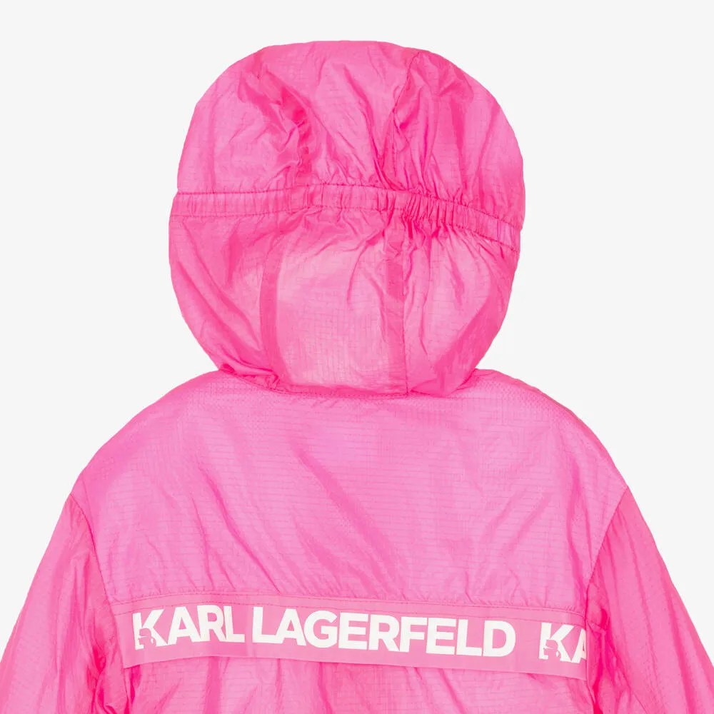 Teen Girls Pink Windcheater Raincoat