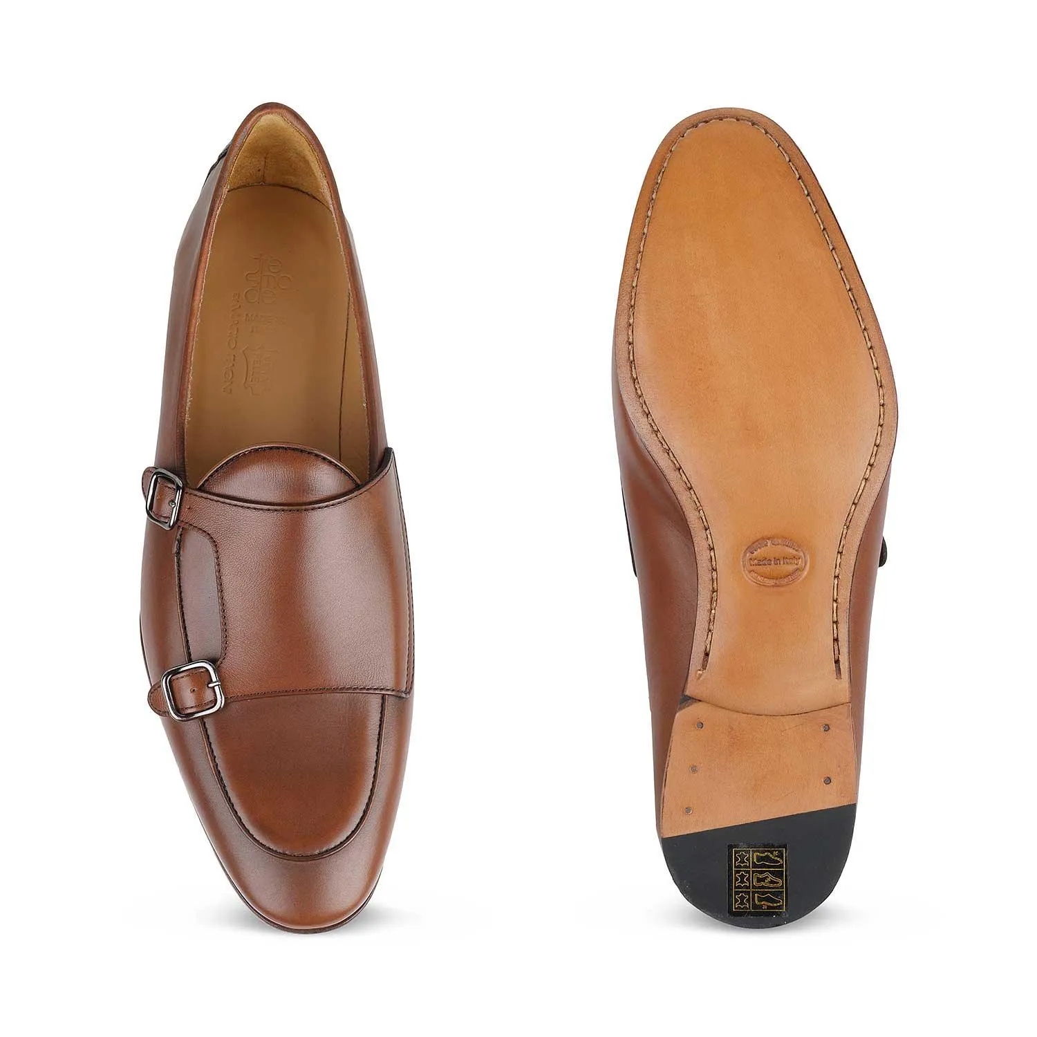 The Maccabeo Brown Men's Handcrafted Double Monk Shoes Tresmode