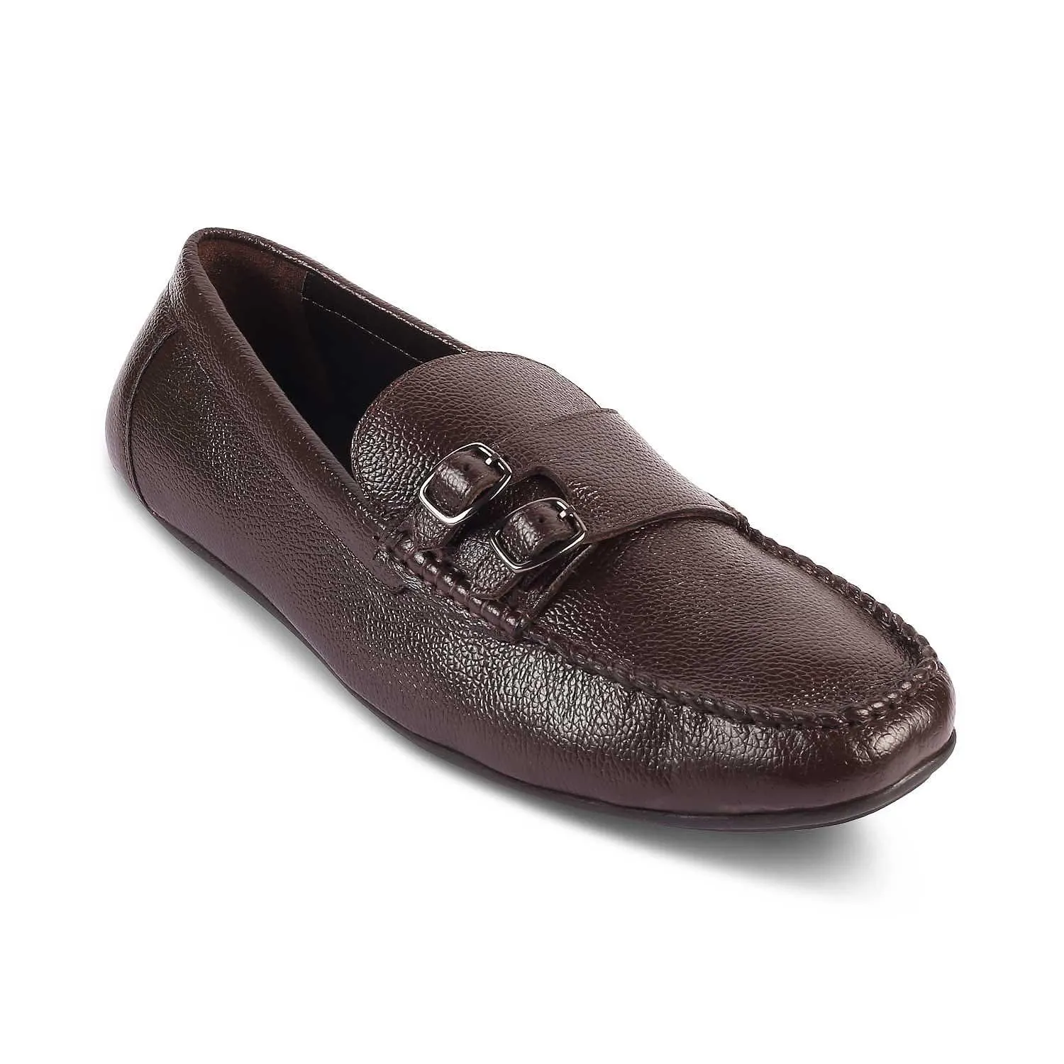 The Roby Brown Men's Double Monk Shoes Tresmode