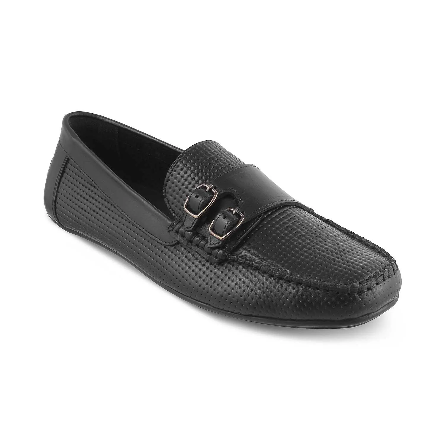 The Yosa Black Men's Double Monk Shoes Tresmode