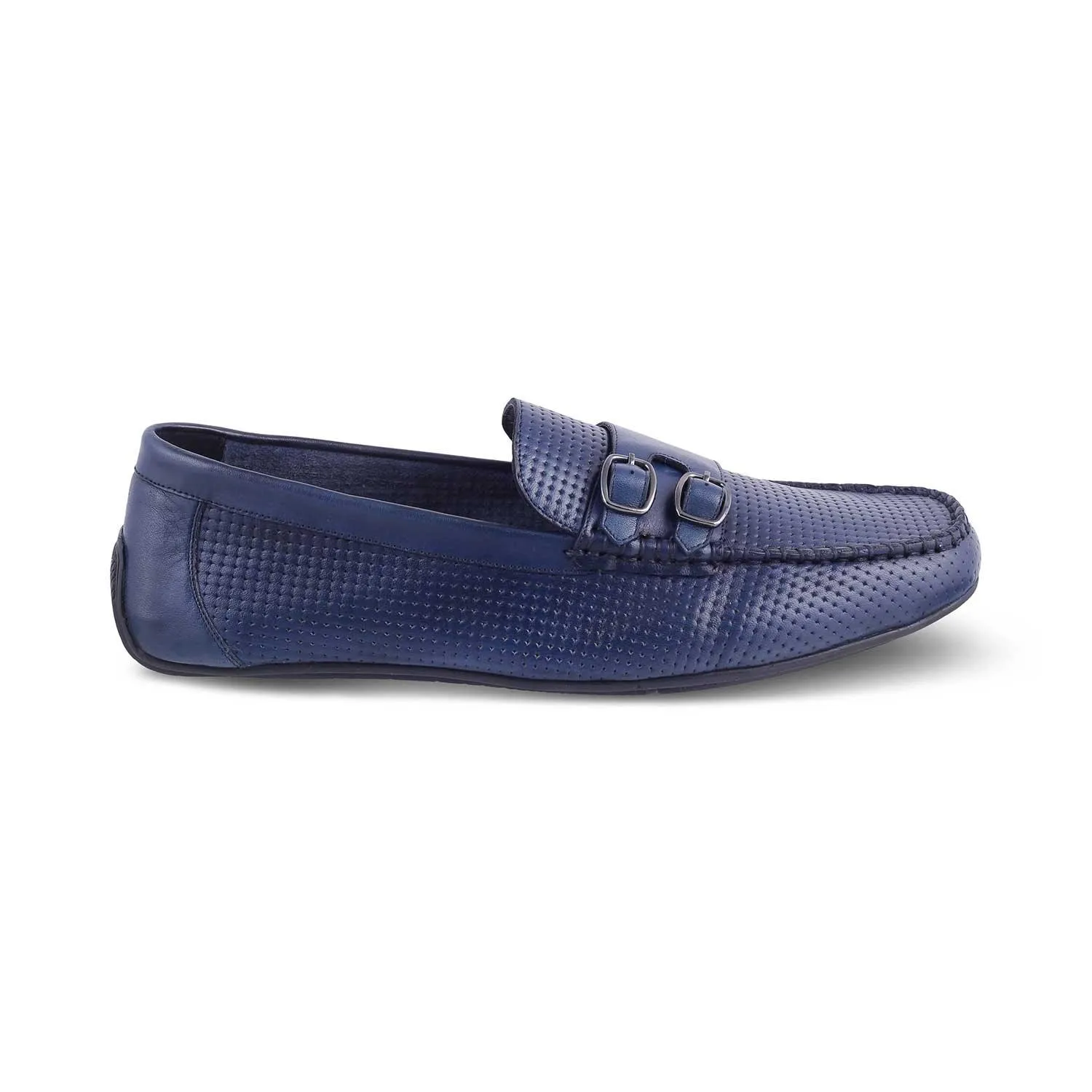 The Yosa Blue Men's Double Monk Shoes Tresmode