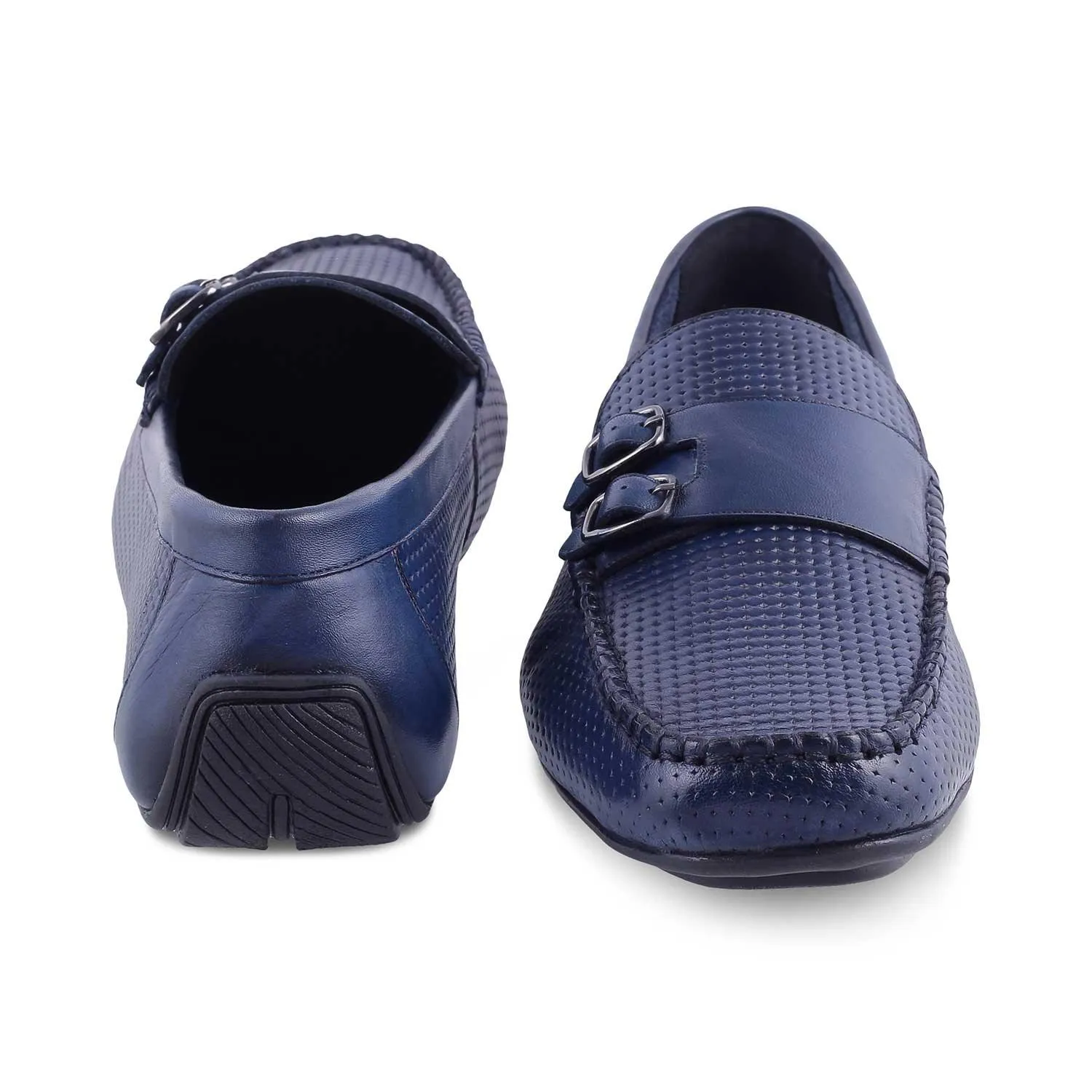 The Yosa Blue Men's Double Monk Shoes Tresmode