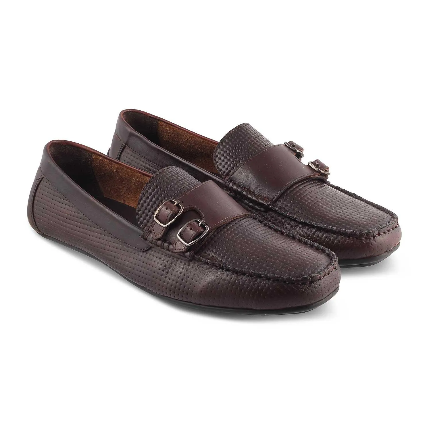 The Yosa Brown Men's Double Monk Shoes Tresmode