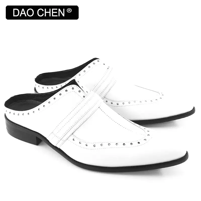 WHITE POINTED TOE CASUAL  BREATHABLE COMFORTABLE LEATHER SHOES