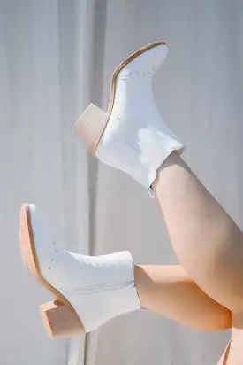 White Western Detailed Bootie